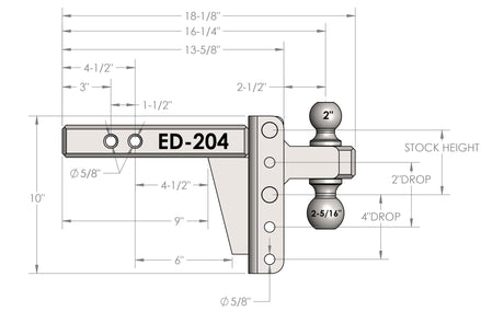 2.0” Extreme Duty 4” Drop/Rise Trailer Hitch