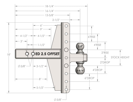2.5” Extreme Duty 4” & 6” Offset Trailer Hitch