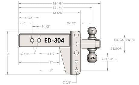 3.0” Extreme Duty 4” Drop/Rise Trailer Hitch